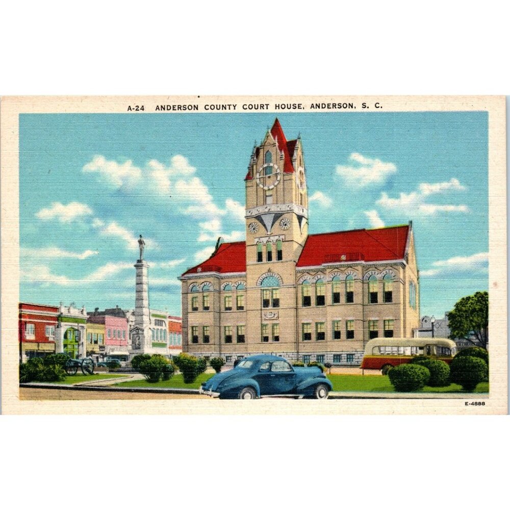 Postcard Vintage Anderson County Court House Anderson South Carolina